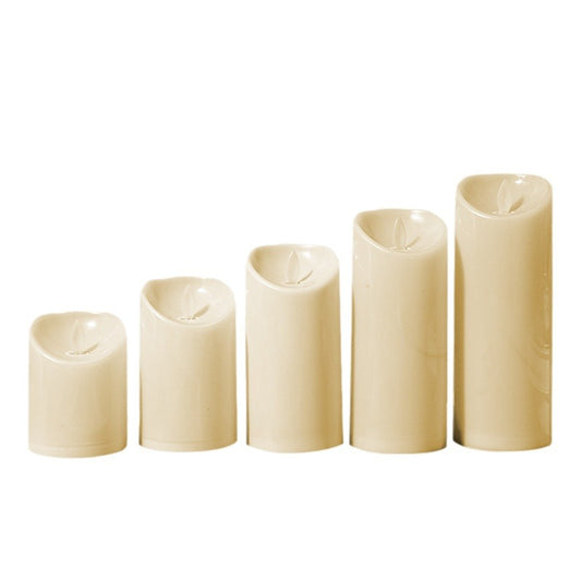 LED Candles - Pillar Candles - Indoor Mood Lighting - Flameless Candles - Candle Set - Electric Candles - Home Accessories - Table Decoration - Christmas Lights - LED Lights - Living Room Decoration - White - 5 Pieces