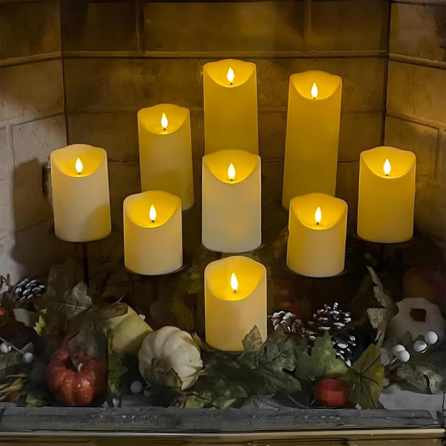 LED Candles - Pillar Candles - Indoor Mood Lighting - Flameless Candles - Candle Set - Electric Candles - Home Accessories - Table Decoration - Christmas Lights - LED Lights - Living Room Decoration - White - 5 Pieces