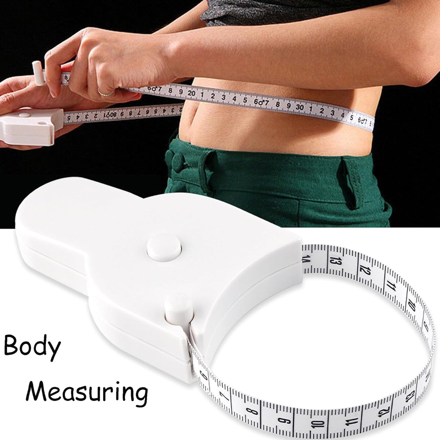 Measuring Tape - Body Measuring Tape - Circumference Measurement - Losing Weight - Waist Measurement - Fitness Accessories - Centimeter - Tailor's Tape - Roll-up - Body Measurement - Muscle Mass - Waist Circumference - Measuring Tape - White - 1 Piece