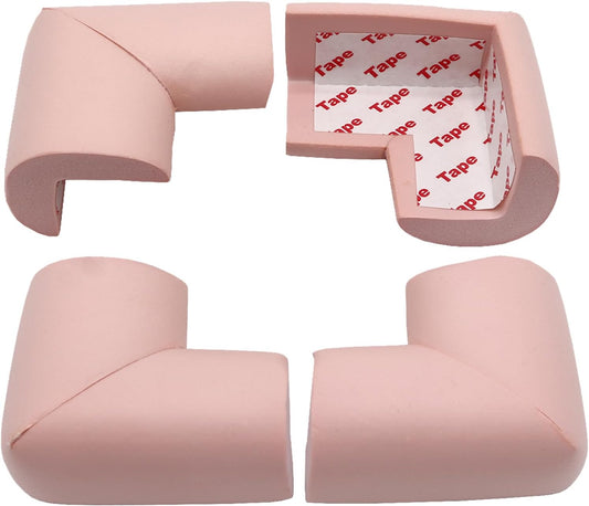 Corner protectors - Table corners - Furniture bumpers - Table protector - Protective corners - Furniture protectors - Bumper pads - Wall protector - Door stopper - Foam rubber bumper strips - Self-adhesive table edge - Universal corners - Pink - 12 pieces