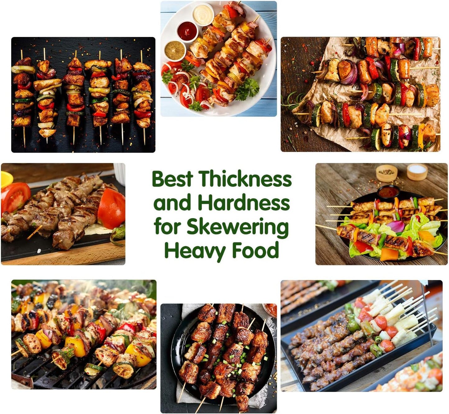 Satay skewers - Bamboo skewers - BBQ skewers - Barbecue - Grill skewers - Marshmallow sticks - Shaslick - Yakitori - Kebab - Fruit skewers - Kitchen utensils - Wooden skewers - Bamboo sticks - Picks - Party supplies - 30 cm - 3 mm - Natural - 200 pieces