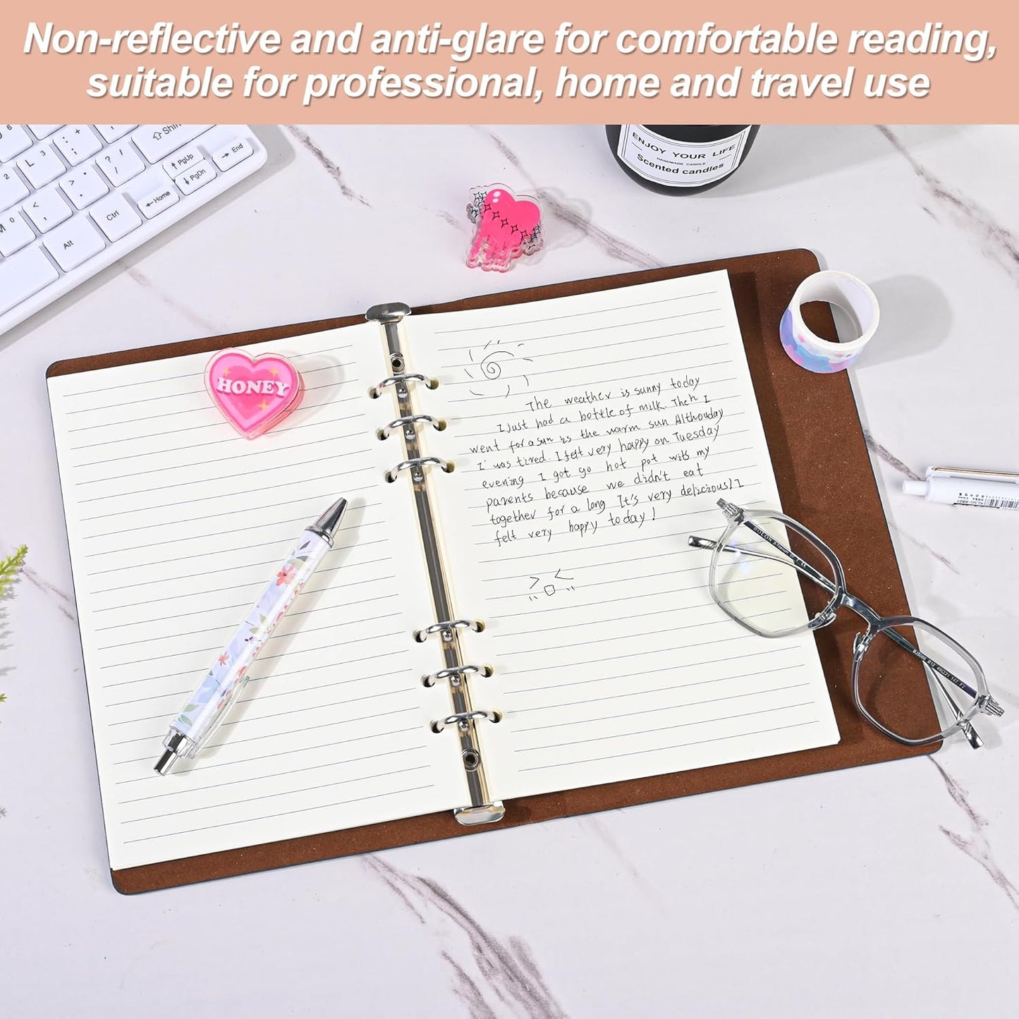 Notebook Refill A5 - Ring Binder Paper 6 Holes - Agenda Refill - Bullet Journal Paper - Refillable Notepad - Writing Paper - Planner Inserts - Office Supplies - School Supplies - Study Notes -Lined Paper - White - [数量] Pieces