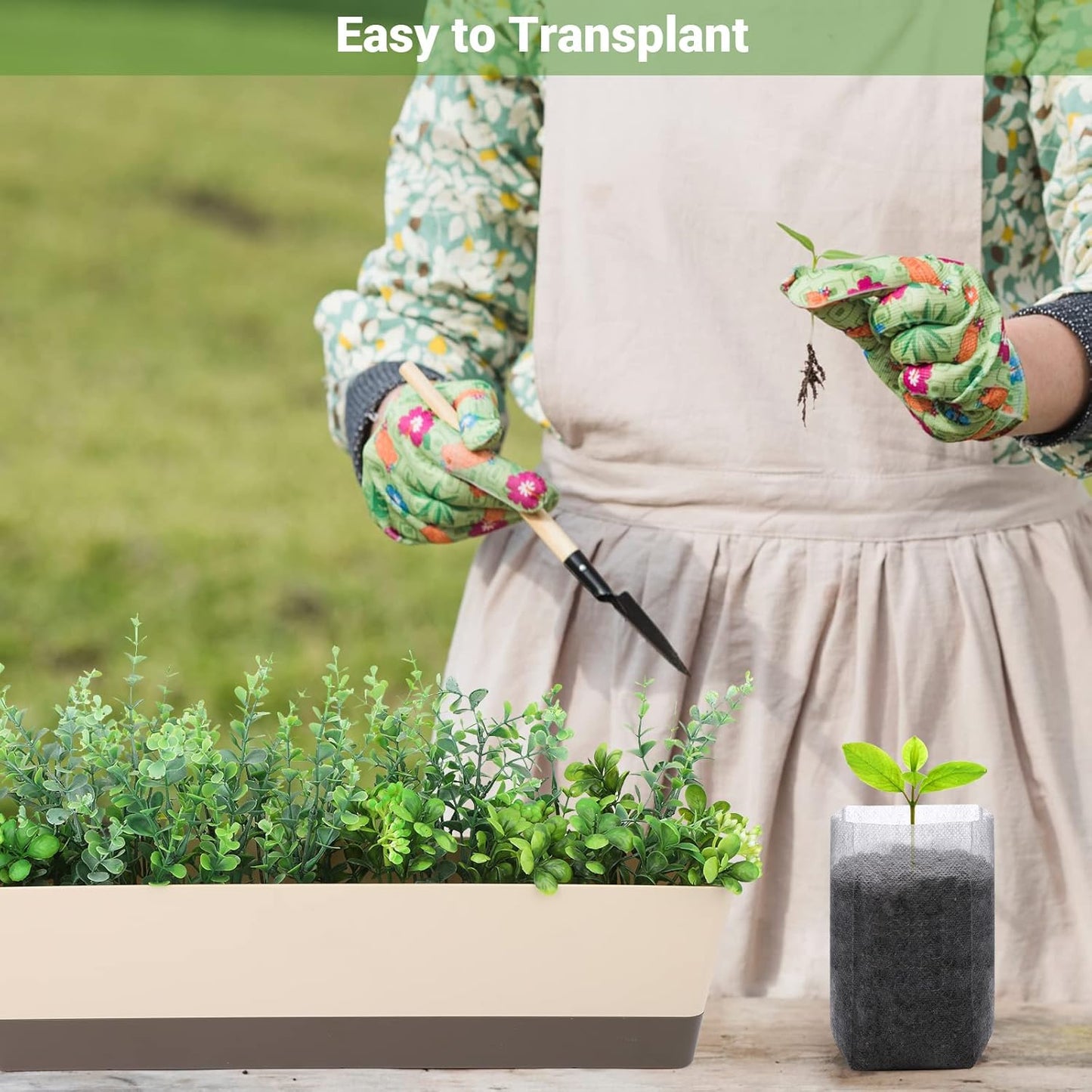 Grow Bags - Gardening - Grow Pots - Vegetable Garden - Seedlings - Plant Bags - Non-woven Grow Bags - Growing Set - Breathable Fleece - Plant Pots - Garden - Sowing - Cuttings - Vegetables - Fruit - Plant Bag - Vegetable Gardening - Sustainable - White -