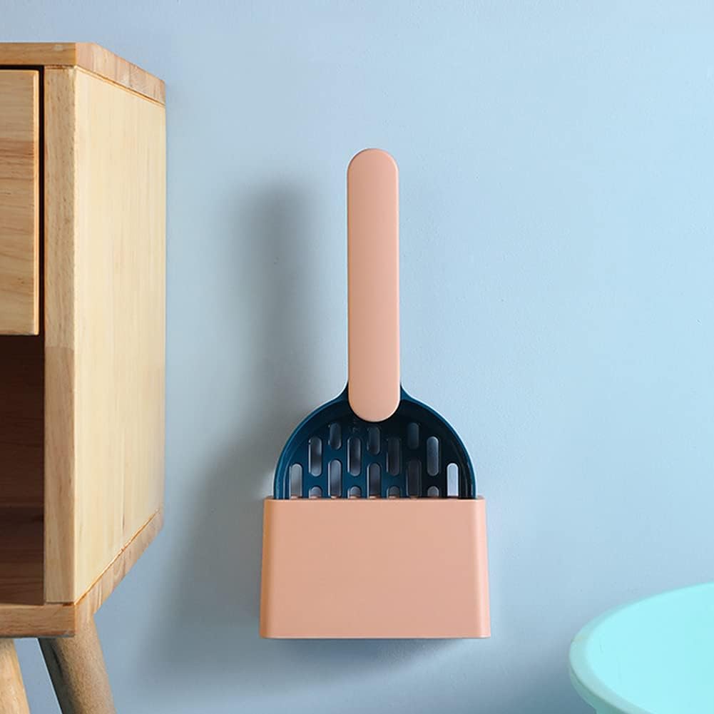 Cat Litter Scoop - Cat Litter Scoop - Cat Litter Scoop - Cat Litter Scoop - Cat Litter Accessories - Cat Litter Scoop with Holder - Cat Toilet Cleaning - Cat Litter Sieve - Cat Litter Scoop - Pet Supplies Cats - Sturdy Plastic Scoop - Blue - 1 Piece