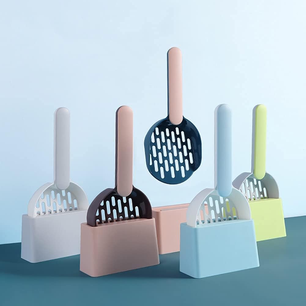 Cat Litter Scoop - Cat Litter Scoop - Cat Litter Scoop - Cat Litter Scoop - Cat Litter Accessories - Cat Litter Scoop with Holder - Cat Toilet Cleaning - Cat Litter Sieve - Cat Litter Scoop - Pet Supplies Cats - Sturdy Plastic Scoop - Blue - 1 Piece
