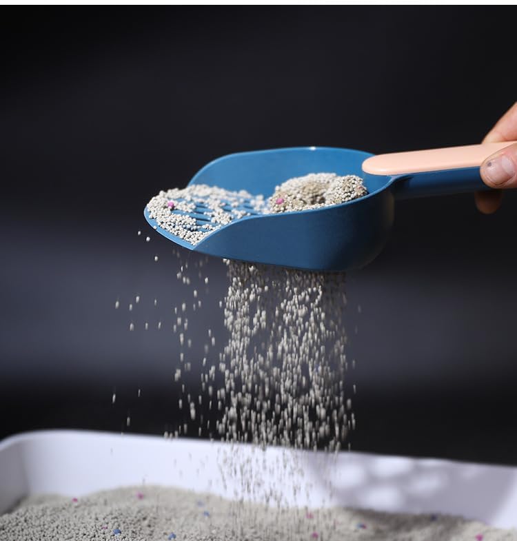 Cat Litter Scoop - Cat Litter Scoop - Cat Litter Scoop - Cat Litter Scoop - Cat Litter Accessories - Cat Litter Scoop with Holder - Cat Toilet Cleaning - Cat Litter Sieve - Cat Litter Scoop - Pet Supplies Cats - Sturdy Plastic Scoop - Blue - 1 Piece