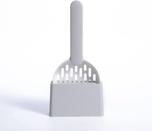 Cat Litter Scoop - Cat Litter Scoop - Cat Litter Scoop - Cat Litter Scoop - Cat Litter Accessories - Cat Litter Scoop with Holder - Cat Toilet Cleaning - Cat Litter Sieve - Cat Litter Scoop - Pet Supplies Cats - Sturdy Plastic Scoop - Gray - 1 Piece