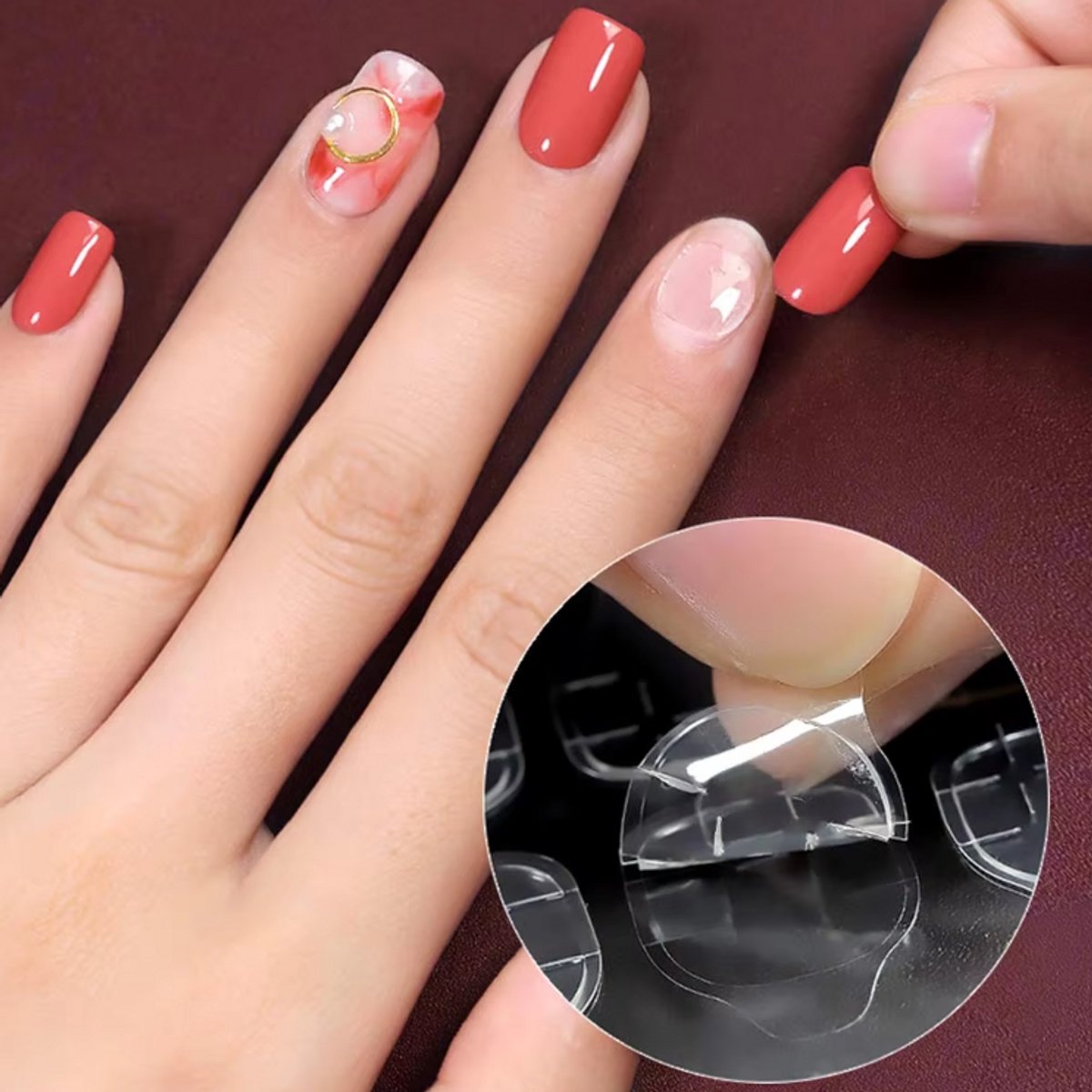 120x (MEGA PACK) Double-Sided Nail Stickers | 5 Sheets | Stick-on Nails | Press-on Nails | Fake Nails | Nail Stickers