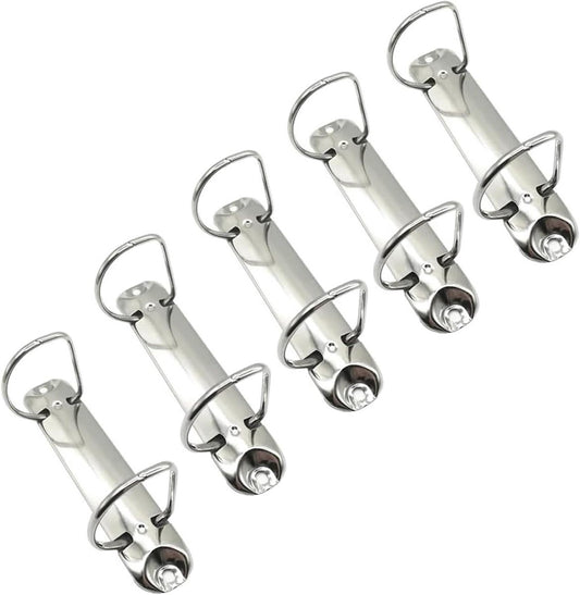 5 pieces D-shaped metal clip ring binder mechanism - set of 2 ring binders for papers, textbook, documents - school supplies - storage accessories