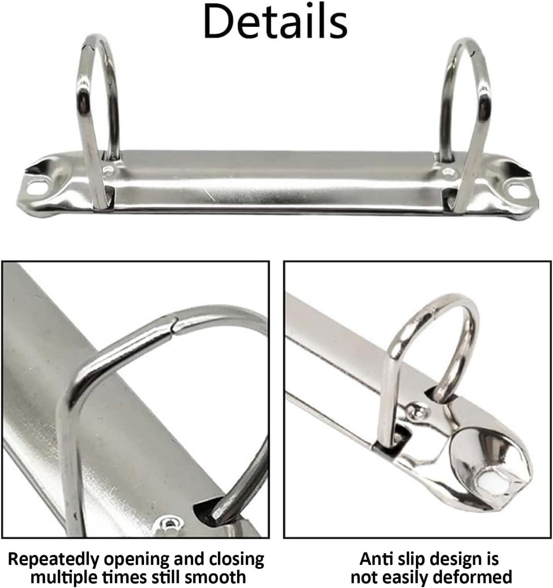 5 pieces D-shaped metal clip ring binder mechanism - set of 2 ring binders for papers, textbook, documents - school supplies - storage accessories