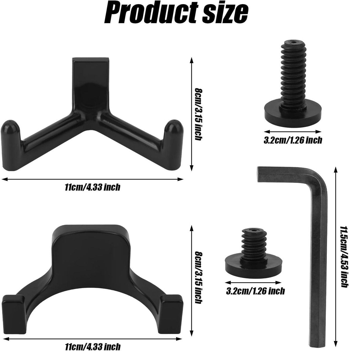 Allecto plus - Tool Storage Brackets, Set of 21, Y/U-Shape, Black, Includes Wrench, Shed Storage Accessories - Compatible with Suncast and Craftsman