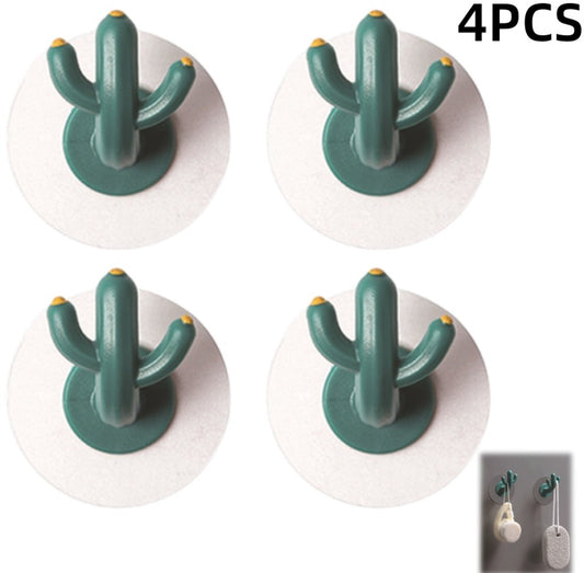 4 pieces - Hooks - Storage racks - Wall mounting - Storage accessories - No drilling required - Home decoration - Suitable for behind doors - Bathrooms - Kitchens - Green - 6*3.8 cm