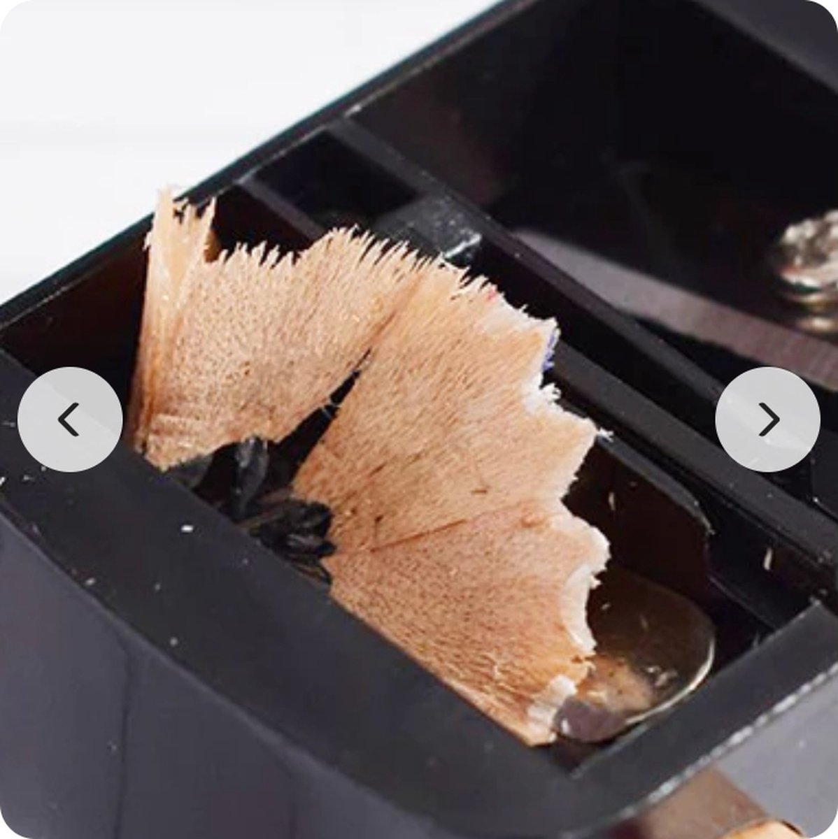 Black 2-hole pencil sharpener - Makeup sharpener with collection tray - plastic