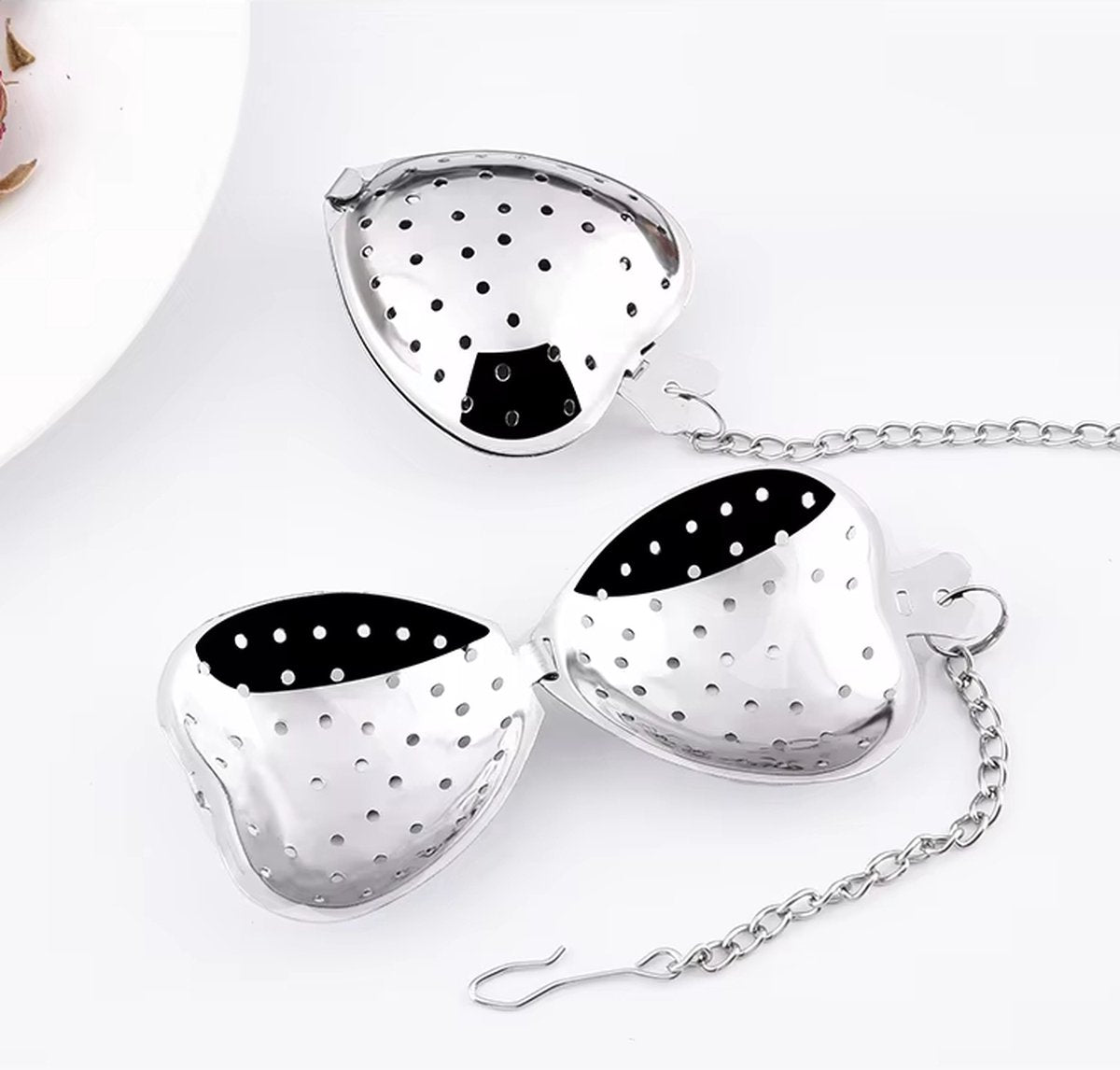 Stainless Steel Heart-shaped Tea Infuser | Male Tea Filter | Separate Tea Strainer | Herb Heart | Sieve | Tongs | Infuser | Tea Egg | Mr Tea | Little Tea Man | Stainless Steel