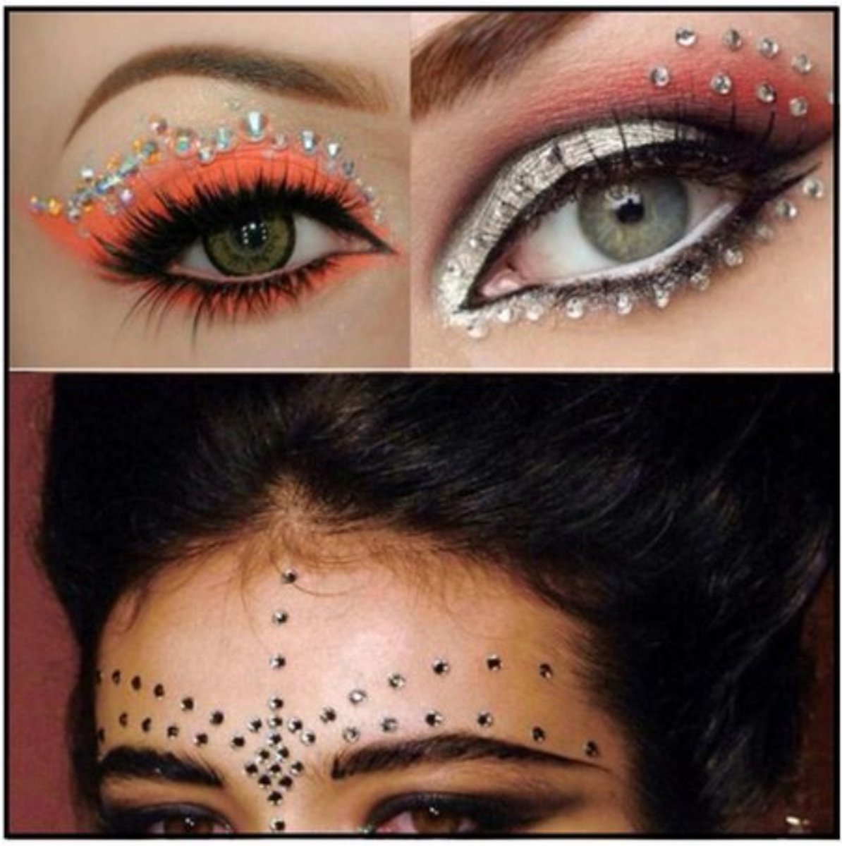 Diamond Face - Glitter makeup stickers in 4 sizes - 100 pieces