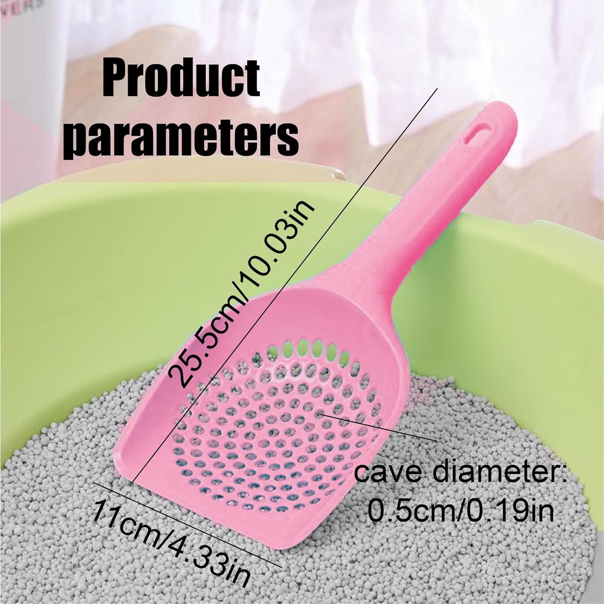 Cat Litter Scoop | Poop Scoop | 25 CM | Small Holes | Pink