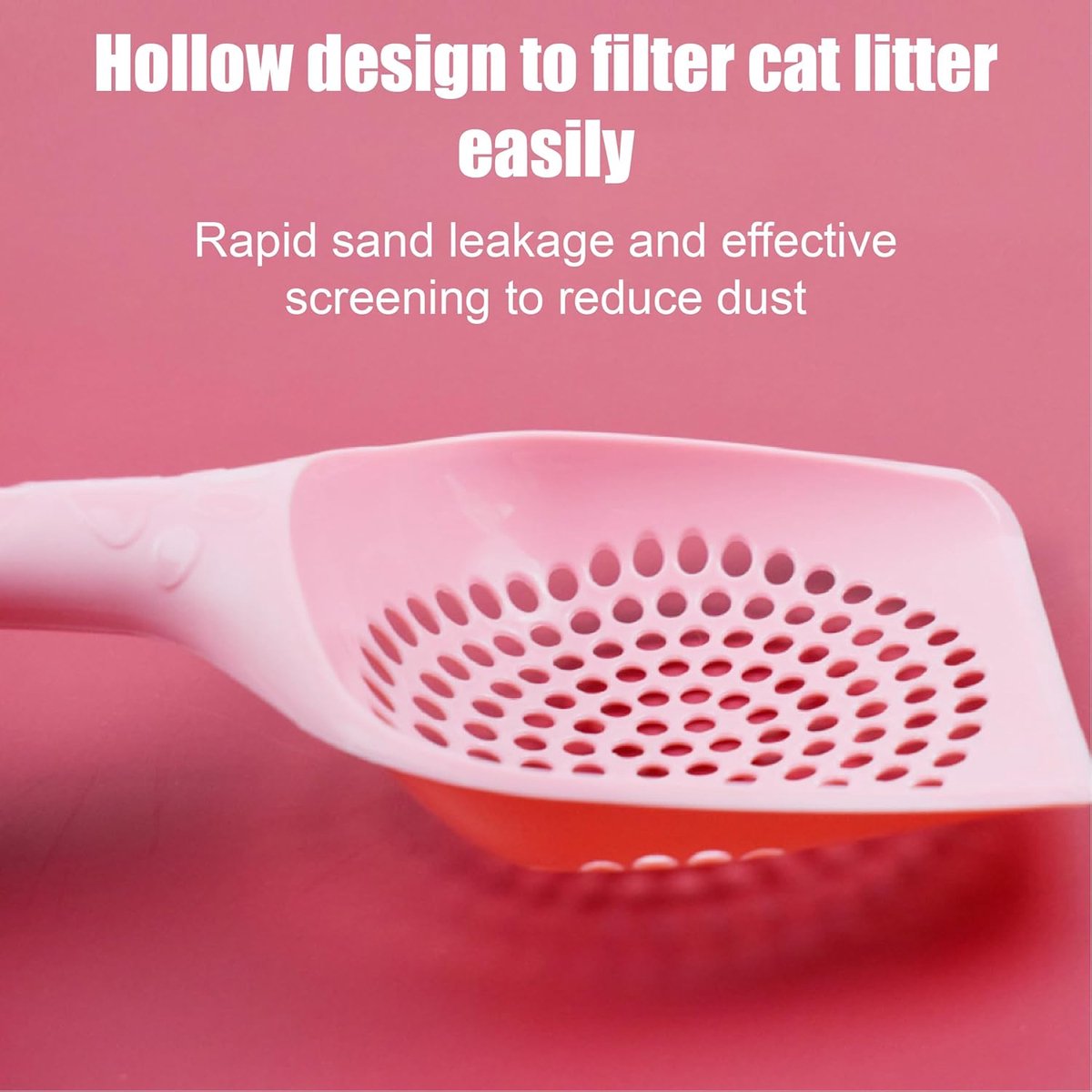 Cat Litter Scoop | Poop Scoop | 25 CM | Small Holes | Pink