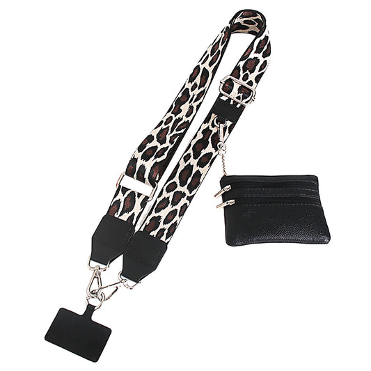 Phone Strap with Zippered Pouch, 2024 New Clip and Go Strap for Phone with Wallet Crossbody, Cross Body Phone String with Zipper Wallet Pouch, Adjustable Phone Strap Crossbody One Size B-3