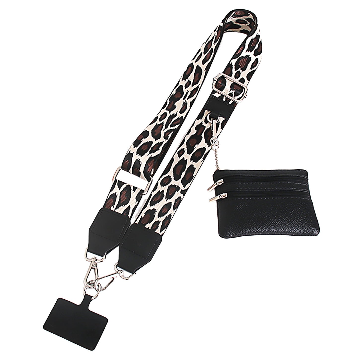 Phone Strap with Zippered Pouch, 2024 New Clip and Go Strap for Phone with Wallet Crossbody, Cross Body Phone String with Zipper Wallet Pouch, Adjustable Phone Strap Crossbody One Size C-2