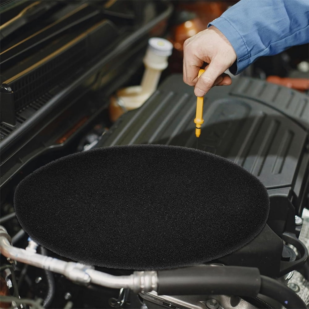 14.9Inch Black Oil Drain Splash Pad,Oil Change Mat,Round No Splatter Pad,High Temperature Splash Pad,Oil Spill Mat for Car Oil Changing (Round)