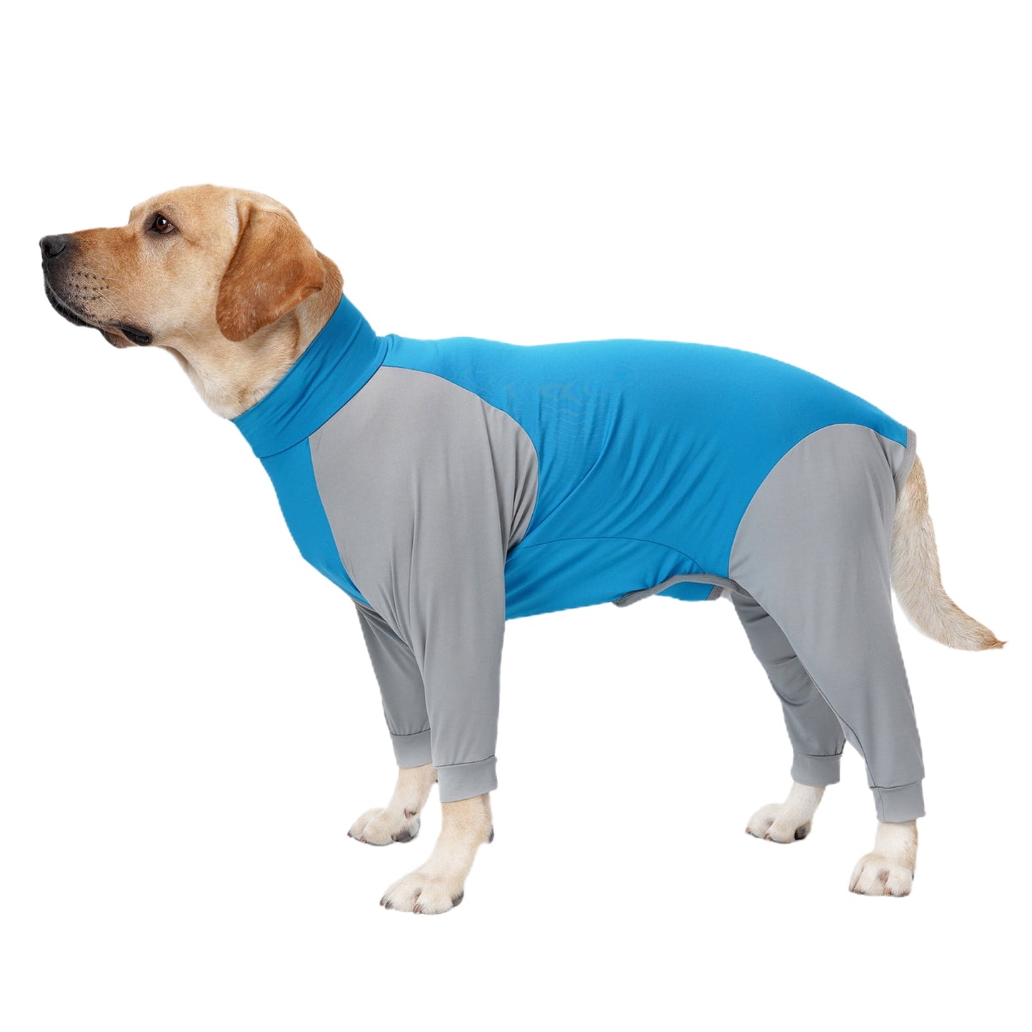 Vnanda Dog Onesie Surgery Recovery Suit for Large Medium Bodysuit Dogs Pajamas PJS Full Body for Shedding, Prevent Licking, Wound Protection L Blue