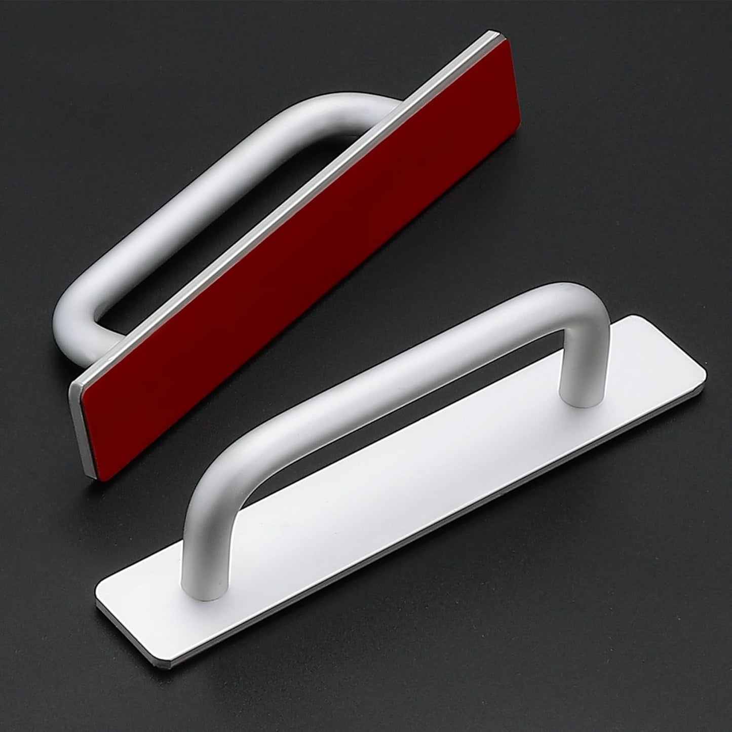 2 Pack Adhesive Handles Self Stick Instant Cabinet Handles 5.83" Stick on Cabinet Handles Drawer Push Pull Handles Helper Sliding Screen Door Handles for Sliding Closet Window Wardrobe - 5.83 In Length Black