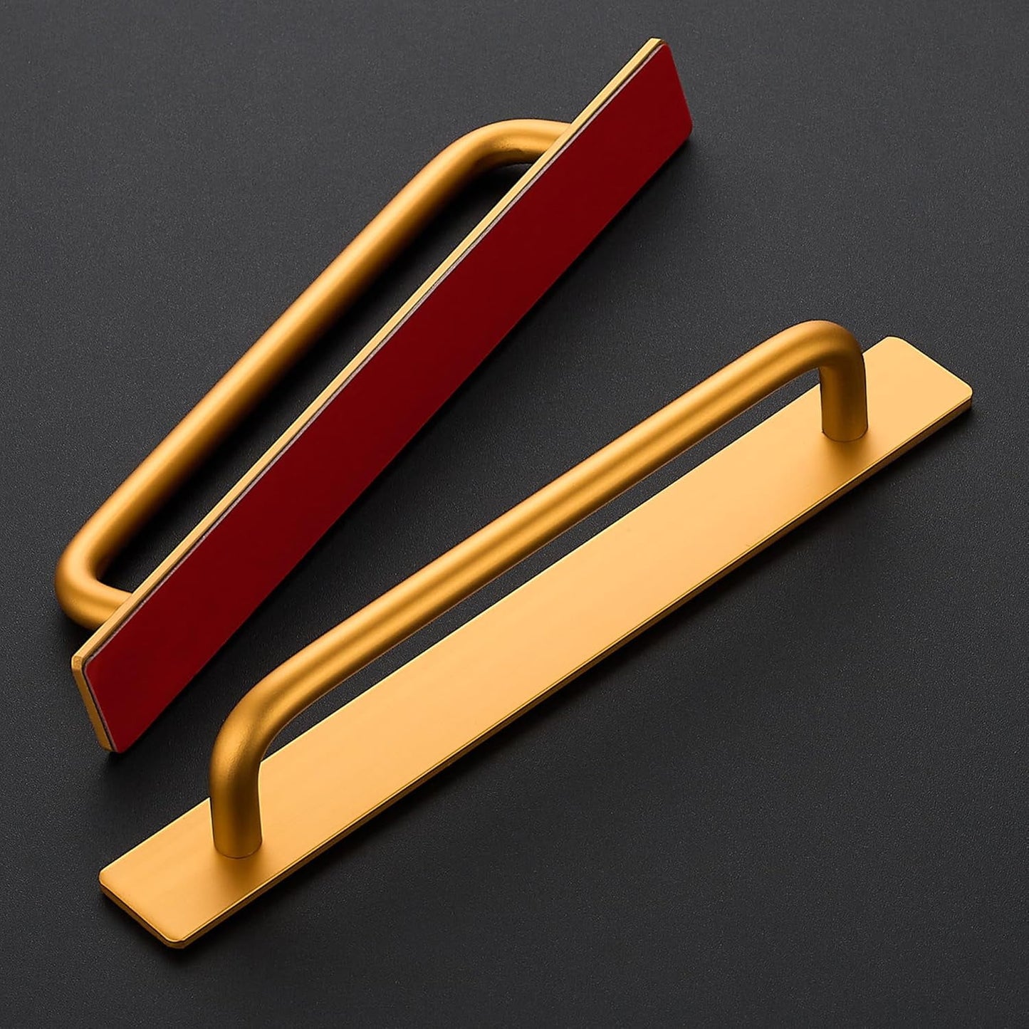 2 Pack Adhesive Handles Self Stick Instant Cabinet Handles 5.83" Stick on Cabinet Handles Drawer Push Pull Handles Helper Sliding Screen Door Handles for Sliding Closet Window Wardrobe - 5.83 inch(148mm) Black