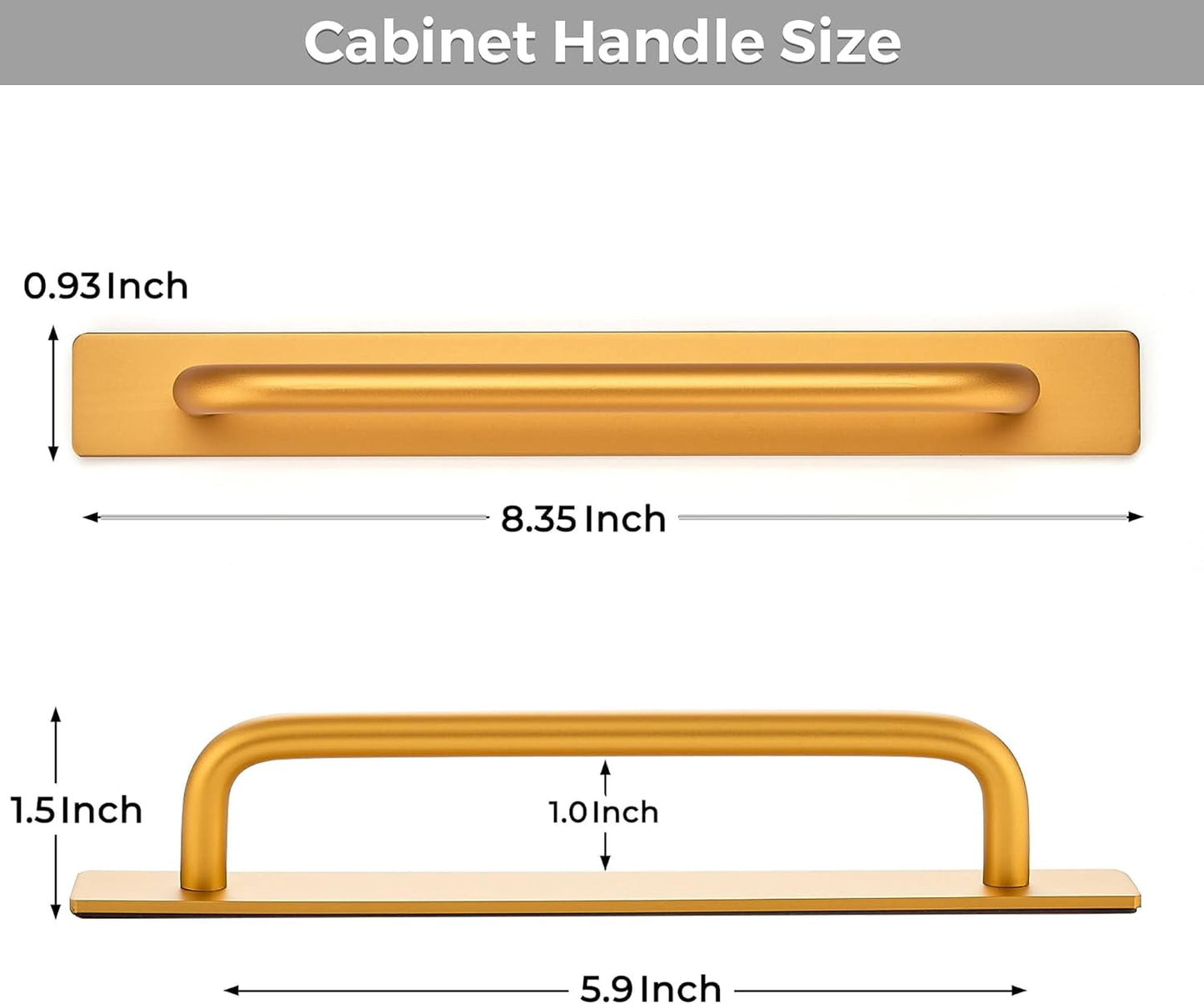 2 Pack Adhesive Handles Self Stick Instant Cabinet Handles 5.83" Stick on Cabinet Handles Drawer Push Pull Handles Helper Sliding Screen Door Handles for Sliding Closet Window Wardrobe - 5.83 inch(148mm) Black