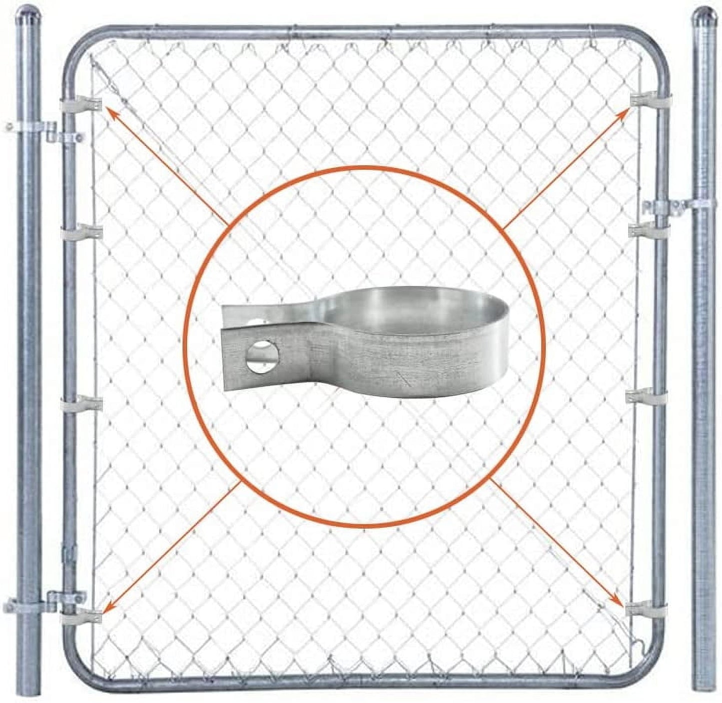16 Pcs Brace Bands Chain Link Fence, Galvanized Steel Chain Link Brace Band Use for 1-7/8" Outside Diameter Post/Pipe, Gate, Fences Panels Silver