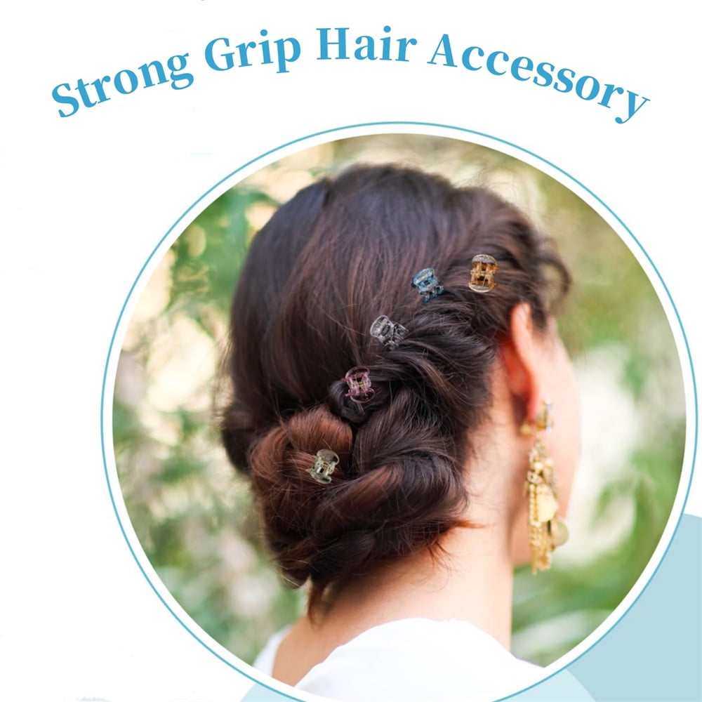 Cute Tiny Hair Clips,Colorful Hair Clips,Mini Glitter Hair Clips,Plastic Claw Clip,Crystal Hair Accessory,Sparkle Clamp for Baby Kids Girls Toddler Women Thin Fine Hair (100PCS)