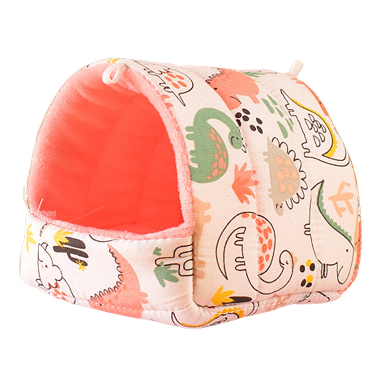 Yirtree Cartoon Pattern Guinea Pig Cave House Bed, Rabbit Squirrel Chinchilla Hamster Hedgehog Nest Hideout, Small Animals Cage Warm Supplies, Machine Washable L Dinosaur