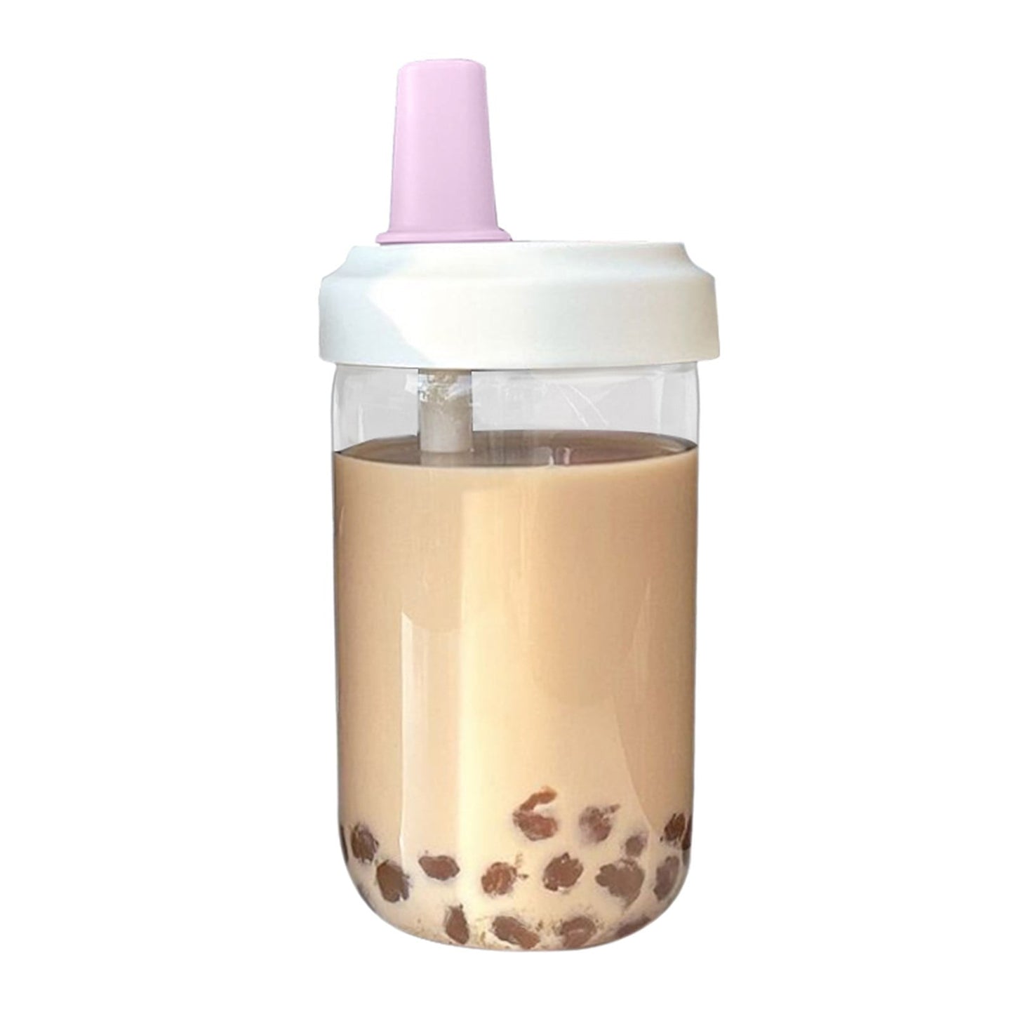 Uanit Reusable Boba Cup for Bubble Tea Boba Tea Cup with Lid and Straw, Leakproof Kawaii Cup, Bubble Tea Cup, Smoothie Tumbler, Insulated, Reusable Straw for Boba Pearls, Boba Gift A Pink