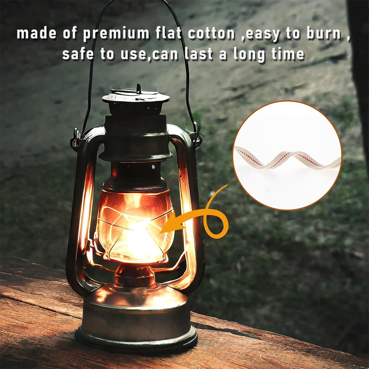 GIXUSIL 26.25 Feet Flat Wide, Oil Lamp Wick, Oil Burner Wick, Cotton Replacement Lanterns Wick with Red Stitch for Kerosene Paraffin Burner Lighting, Lantern Oil Burner, 4 Rolls 32.8'
