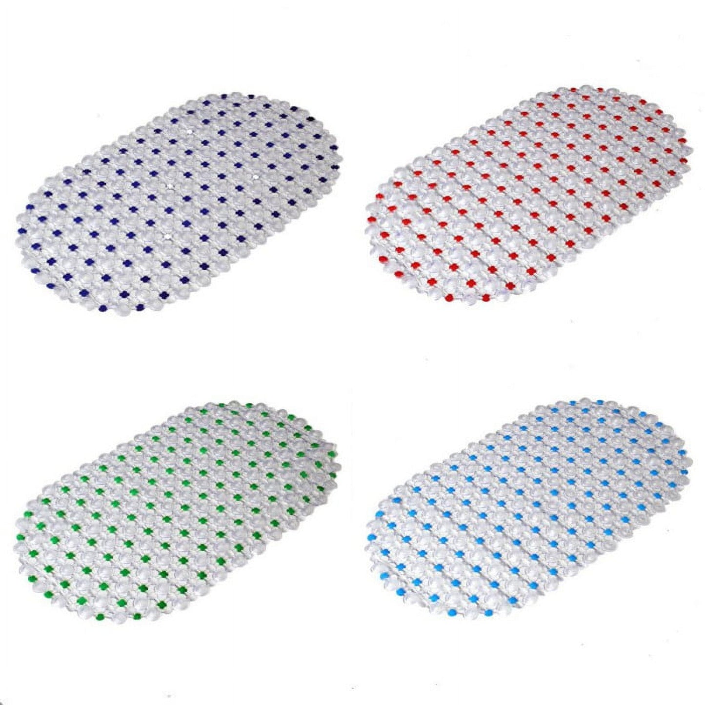 Shower Mats Non Slip Without Suction Cups, 15× 26.8 Inch, PVC Bathroom Mats, Bath Mats for Shower and Bathroom, Quick Drying Dark Blue