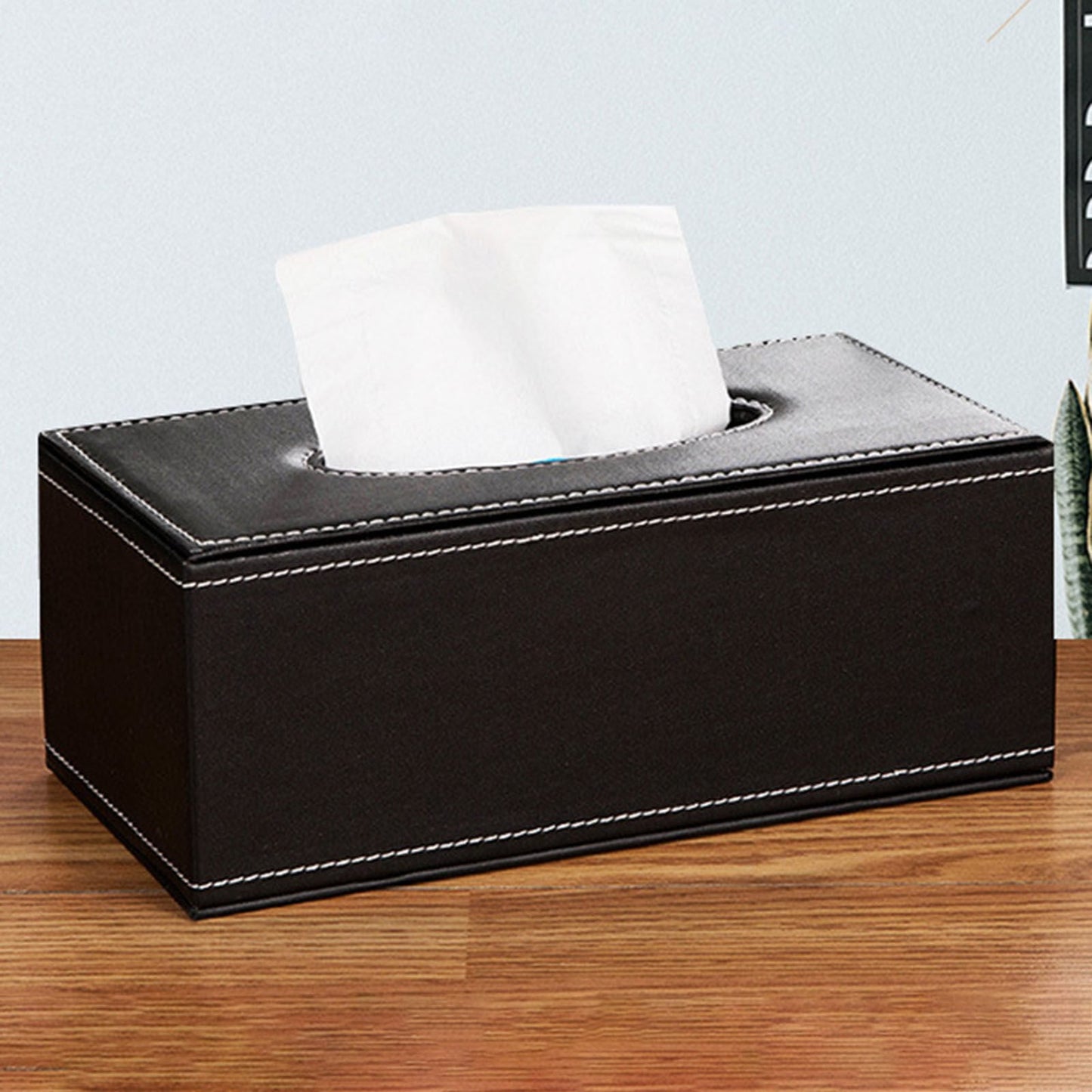 Cagnkofi Tissue Box Cover Rectangular, PU Leather Tissue Box Holder for Kleenex, Napkin, Tissue Box Cover Rectangle, Tissue Holder for Bathroom Car Home Decorative A A