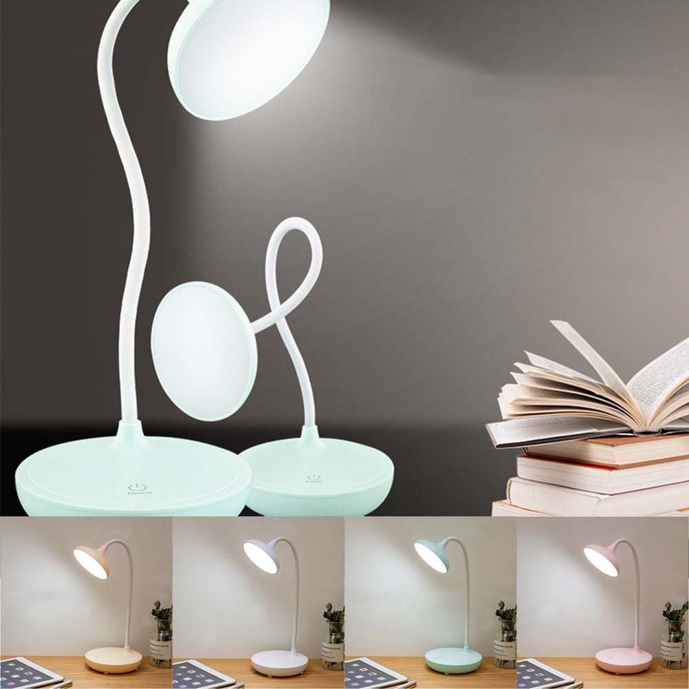 LED Desk Lamp with USB Ports,Touch Desk Lamps for Home Office with 3 Brightness Desk Light with Small Night Light,Reading Lamp Table Lamp for Bedroom Bedside Study（Pink） by Fakrich Apricot