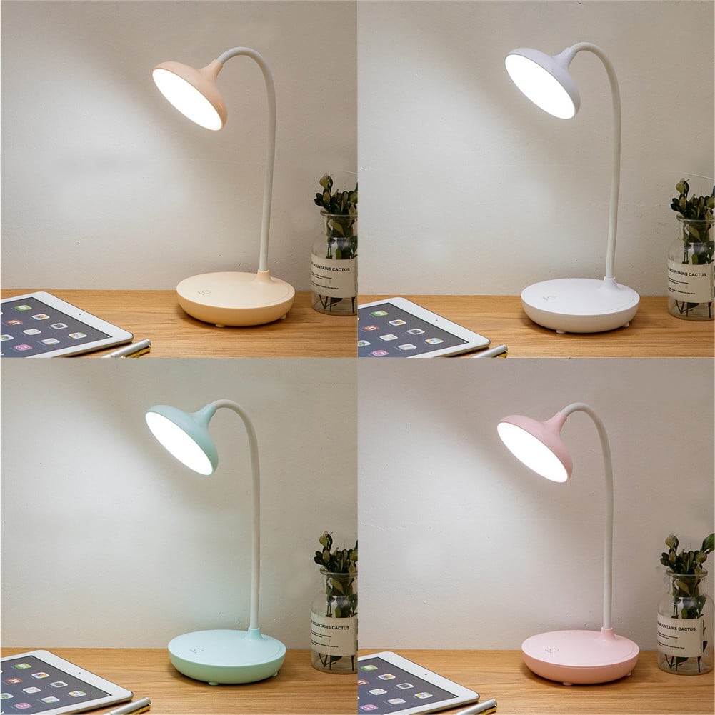 LED Desk Lamp with USB Ports,Touch Desk Lamps for Home Office with 3 Brightness Desk Light with Small Night Light,Reading Lamp Table Lamp for Bedroom Bedside Study（Pink） by Fakrich Blue