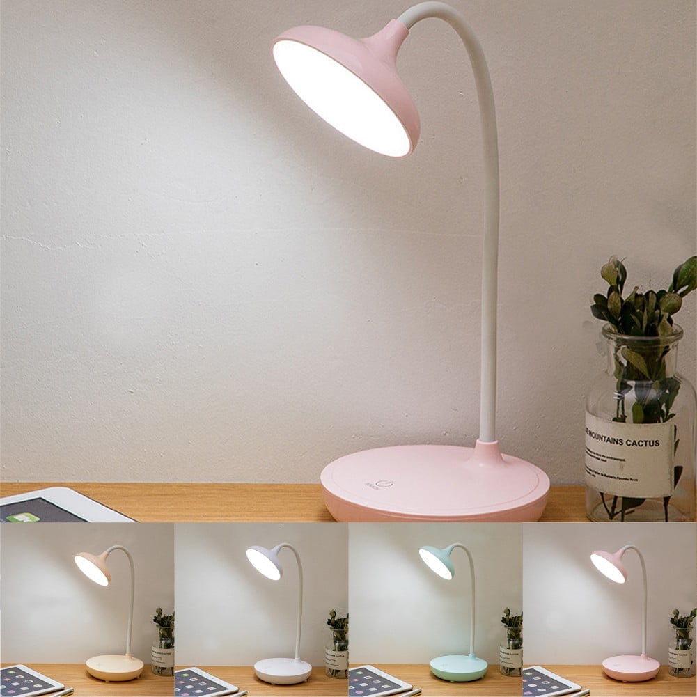 LED Desk Lamp with USB Ports,Touch Desk Lamps for Home Office with 3 Brightness Desk Light with Small Night Light,Reading Lamp Table Lamp for Bedroom Bedside Study（Pink） by Fakrich Pink