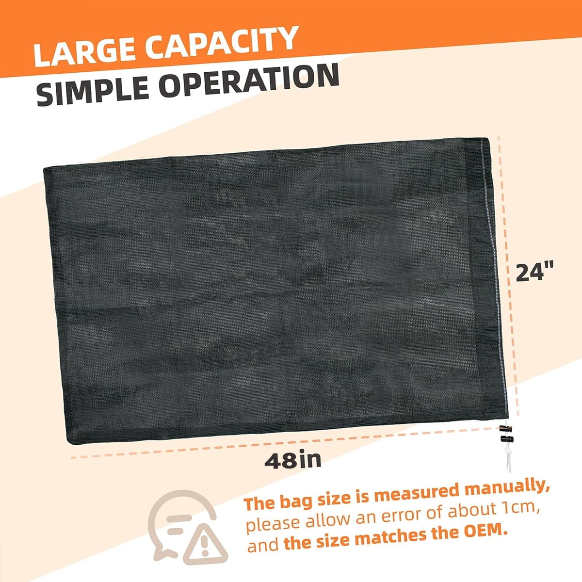 Tutuviw Wood Chipper Collection Bag,24 x 48" Big Capacity Leaf Shredder Chip Machine Bag,Reusable Lawn Wood Chipper Leaf Shredder Bag,Universal Leaf Collection Bag for Wood Slicer Splitter