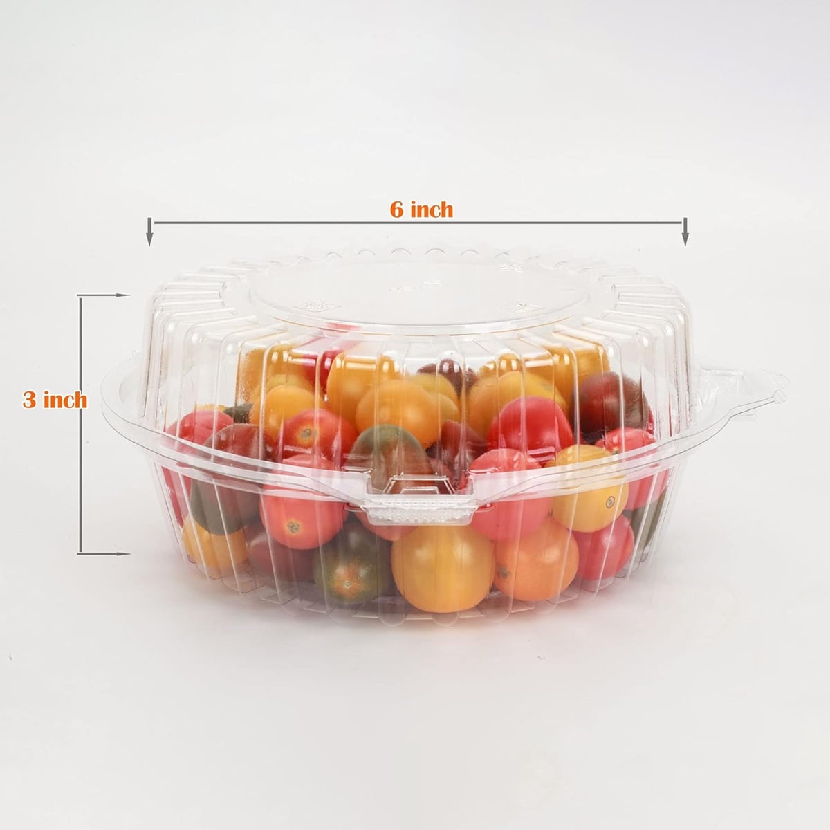 Tutuviw 20 Pcs 8" Plastic Disposable Pie Containers With Lids, Round Pie Keepers with Hinged Locking Lids, Flan Cake Containers for Transport Fruits Vegetables Storage Takeout Boxes 6"