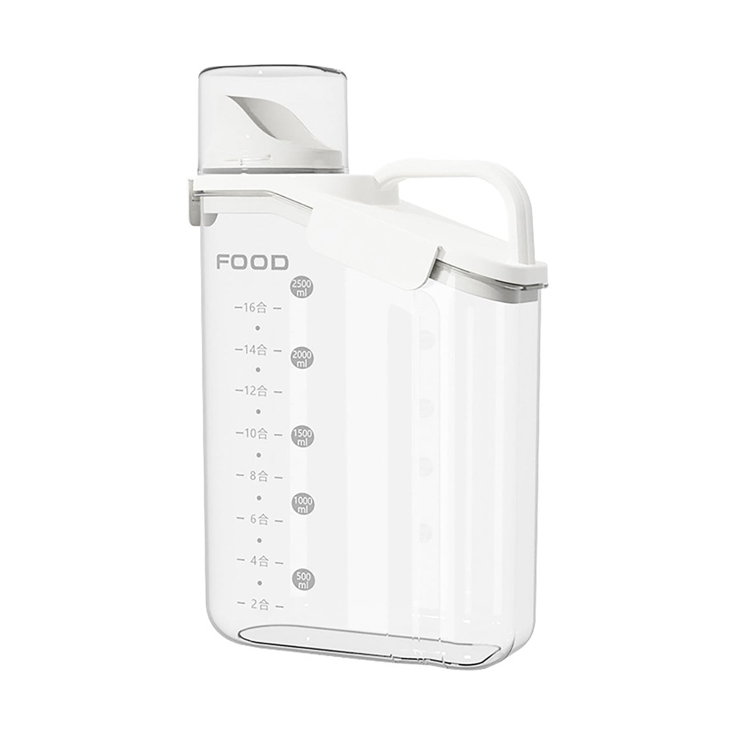 Cheers.US 2000ml/2800ml Airtight Cereal Container Rice Dry Grain Dispenser Thicken Rice Cylinder Clear Food Storage Box L Ivory