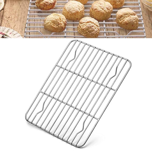 1 Pack High Strength Stainless Steel Grill Racks,QZS Nonstick Roasting Racks,Rectangle Wire Net Rack,Kitchen Baking Rack,Nonstick Wire Grill Net,for Picnic Camping Barbeque Party 11"x 9 8"×6"×0.6"