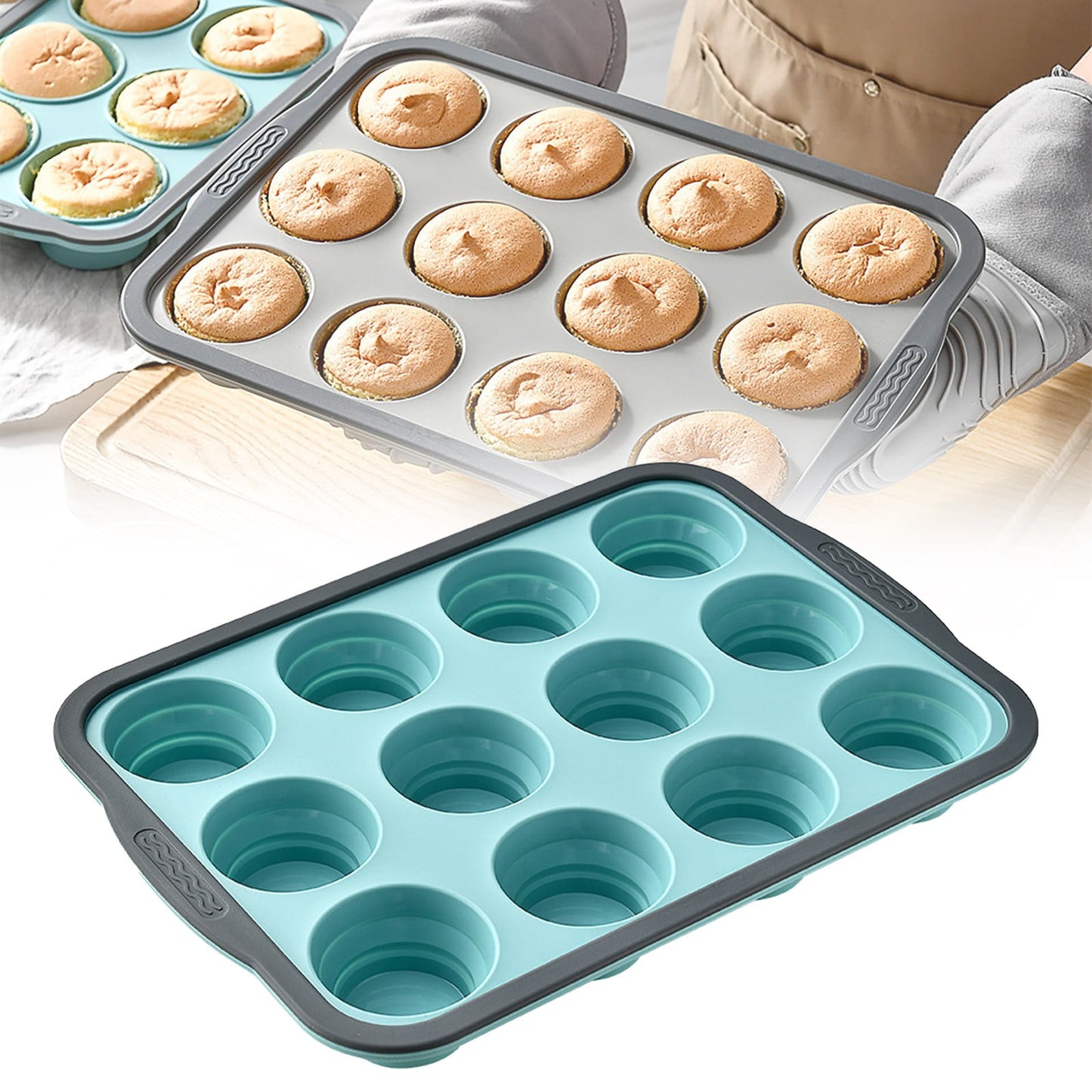 Brownie Pan with Dividers, 1 Set 12 Cavity All Edges Square Cupcake Brownie Pans Mini Cake Non Stick Baking Carbon Steel Bread Mold Small Edge 3x4 Individual Cutter Sheet Tray for Cookie Oven One Size White-A