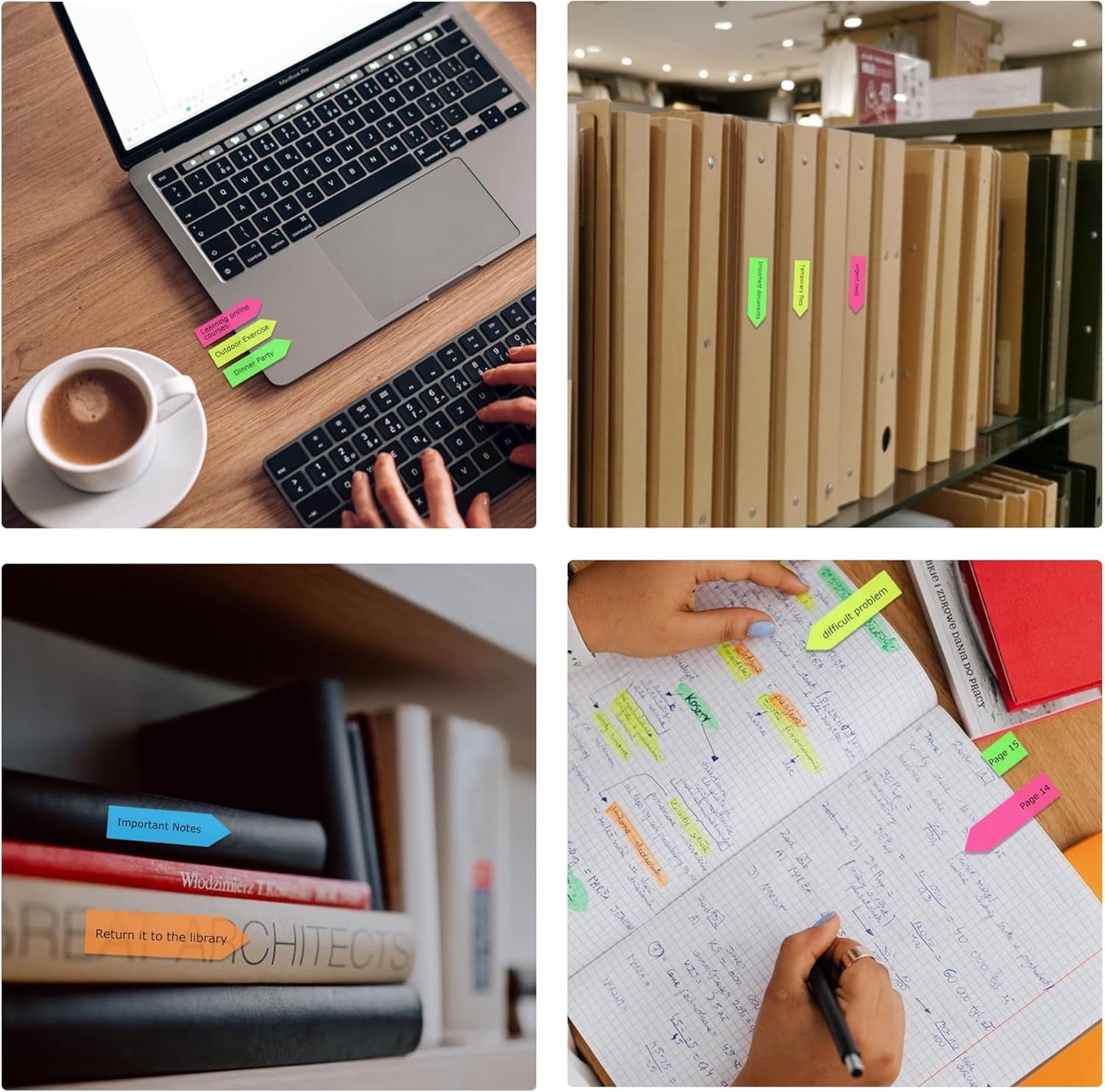 6 Packs/600Pcs Arrow Flags Arrow Tabs,5 Colors Sticky Flags Arrow Sticky Notes,Sign Stickers,Message Flags for Office,Notebook,Annotating,Books,Notary,Books(Multicolor)