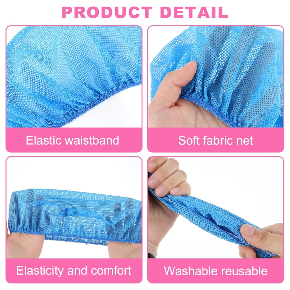 QZS 4 Pcs Mesh Sleep Bonnets,Breathable Shower Caps,Hair Nets Caps for Women,Reusable Multi-color Night Bonnets for Shower,Sleeping,Washing Face Multi-color