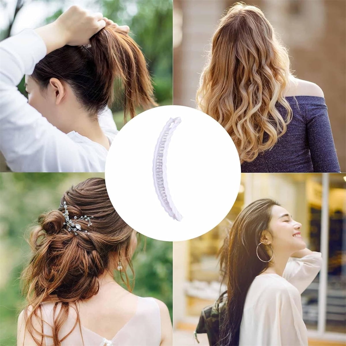 Banana Clips,Tutuviw Vintage Clincher Combs Tool,Nonslip Hair Banana Combs,Large Acrylic Banana Clips for Thick Hair,Strong Ponytail Holder Clips Fishtail Hair Clip for Women Girls,3 Styles