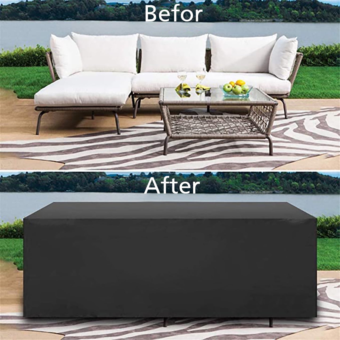Rectangular Patio Table Cover Heavy Duty Waterproof Outdoor Furniture Set Cover 50" x 50" x 29"