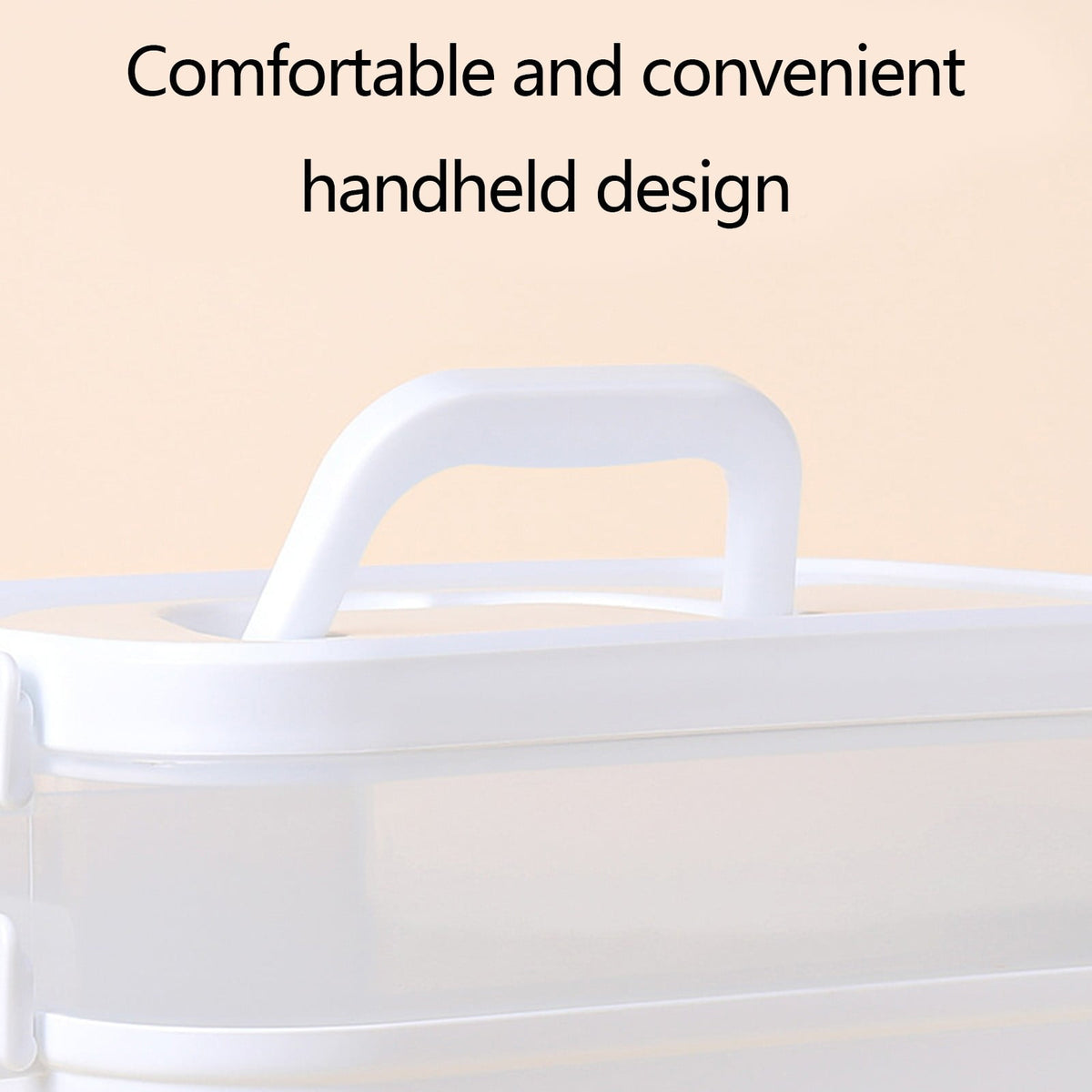 Portable Nail Polish Carrying Box, Plastic Storage Bins with Removable Tray and Lids, Crafts Organizers and Storage Clear Container with Handle, Travel Box Holders for Art Crafts and Cosmetic White