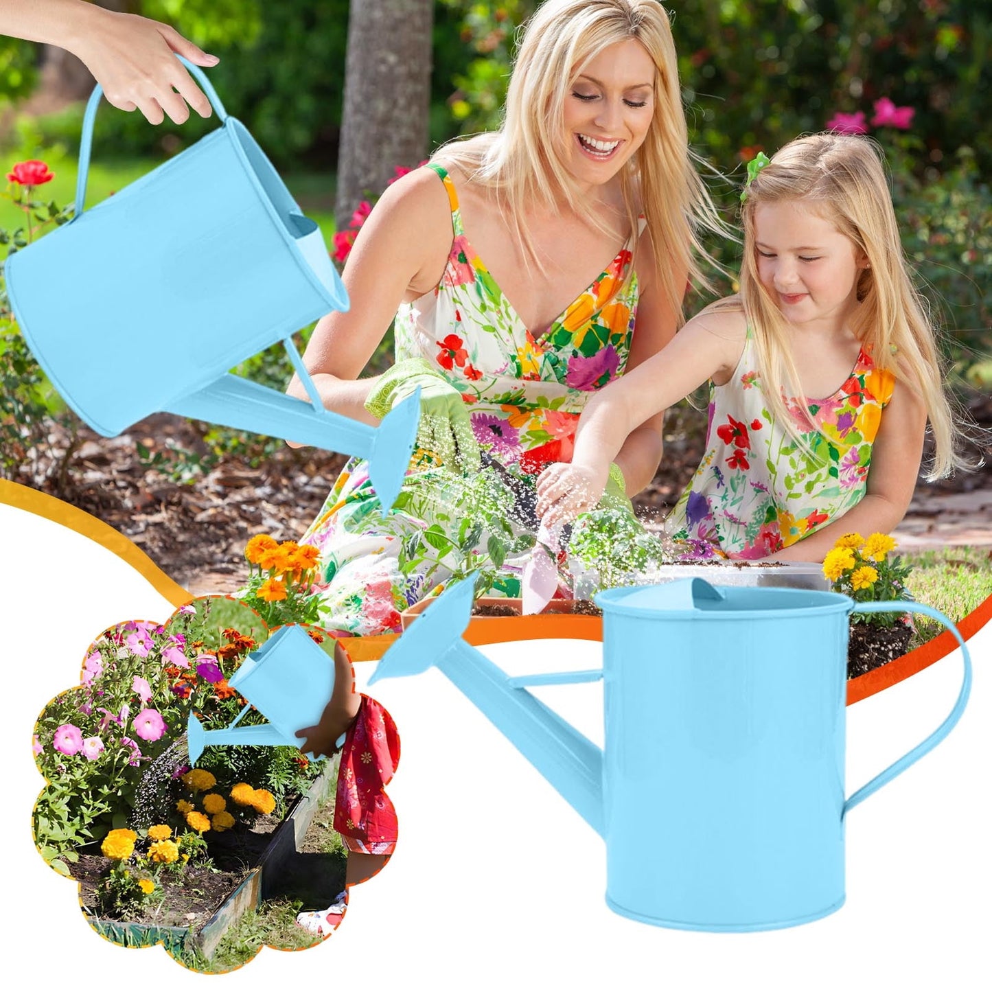 Metal Watering Can, Iron Sprinkling Kettle, Garden Watering Pot for Outdoor Plants Watering Equipment, Gardening Water Pot Watering Can for Garden Home Plants, 600ML 600 mL Green