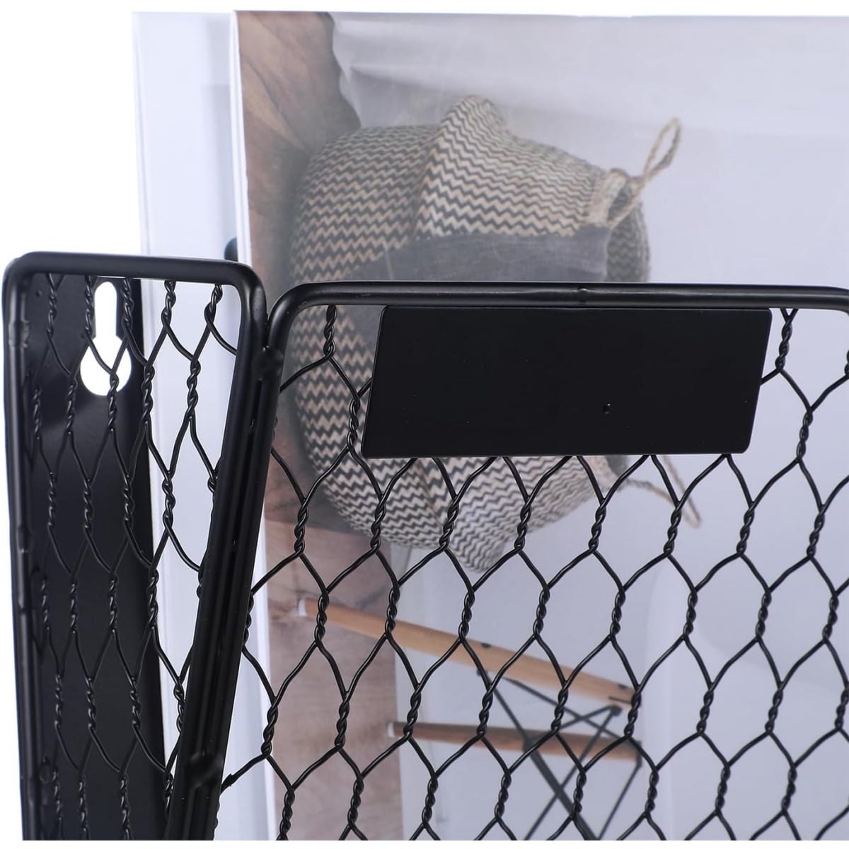 Black Magnetic File Holder,File Pocket Mail Organizer,Office Hanging Magazine Rack for Cabinets,14x6.7x2.7In No Drilling Mail Organizer for Office,Home(1Pc)